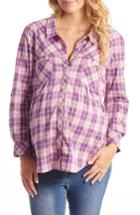 Women's Everly Grey 'batina' Maternity Shirt - Purple