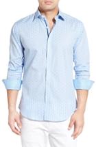 Men's Bugatchi Classic Fit Layered Gingham Print Sport Shirt