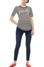 Women's Topshop Joni Crop Skinny Maternity Jeans X 32 - Blue