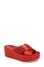 Women's Kenneth Cole New York Damariss Platform Slide Sandal .5 M - Red