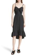 Women's Joie Clorinda Tie Front Cutout Cotton Dress - Black