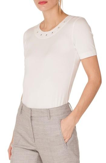 Women's Akris Punto Grommet Neck Tee - White