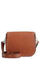 Linea Pelle Studded Faux Leather Satchel - Brown
