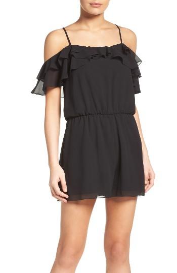 Women's Nsr Ruffle Romper - Black