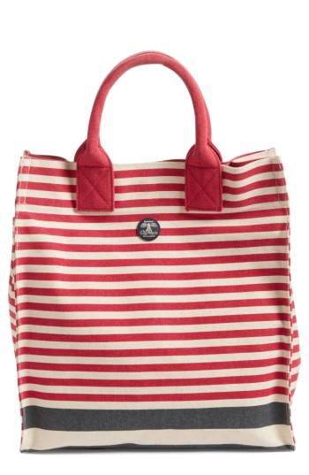 Barbour Coast Striped Canvas Tote - Red