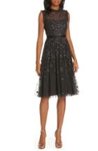 Women's Needle & Thread Clover Gloss Fit & Flare Dress - Black