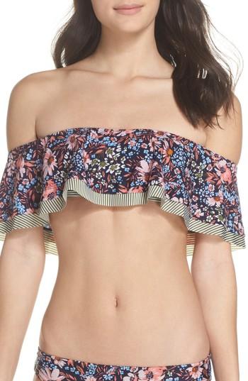 Women's Bca Enchanted Print Off The Shoulder Bikini Top - Green