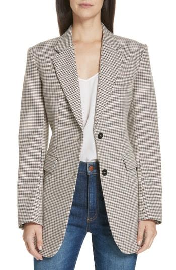 Women's Theory Super Cinched Plaid Blazer - Beige