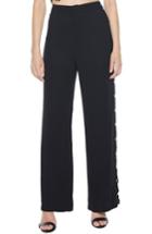 Women's Bardot Side Snap Wide Leg Pants - Black