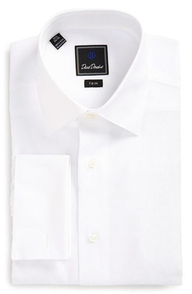 Men's David Donahue Trim Fit Solid Dress Shirt 32/33 - White