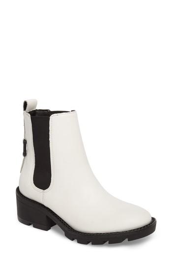 Women's Kendall + Kylie Porter Lug Chelsea Bootie M - White
