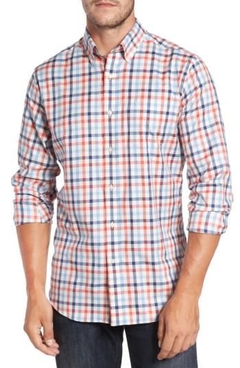 Men's Southern Tide Gap Creek Gingham Sport Shirt - Orange