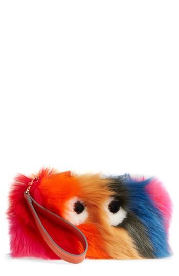 Anya Hindmarch Creeper Genuine Shearling Clutch - None
