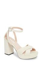 Women's Topshop Leah Cross Strap Platform Sandal .5us / 37eu - White