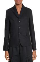 Women's Comme Des Garcons Zip Detail Wool Jacket - Black