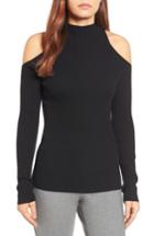 Women's Halogen Rib Knit Cold Shoulder Sweater