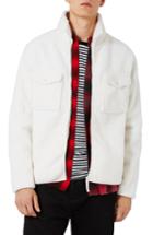 Men's Topman Borg Textured Fleece Jacket - White