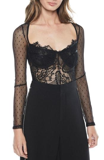 Women's Bardot Farrah Bodysuit - Black