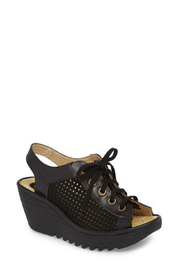 Women's Fly London Yeki Sandal -11.5us / 42eu - Black