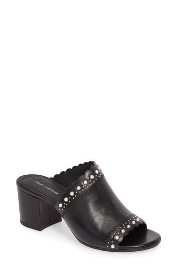 Women's Pour La Victoire Amela Embellished Slide Sandal .5 M - Black