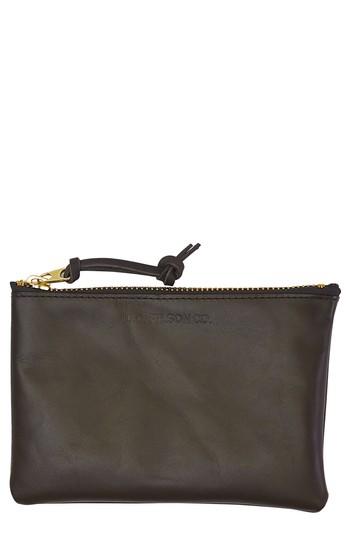 Men's Filson Medium Leather Zipper Pouch - Green