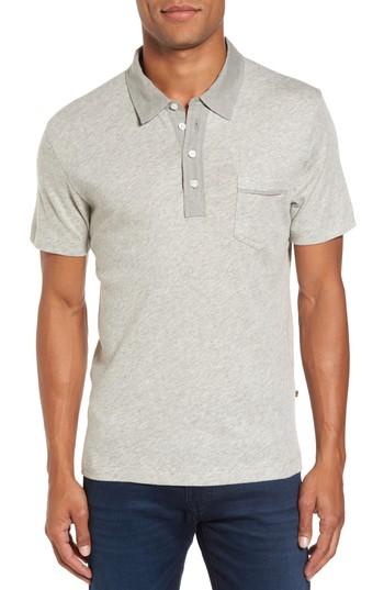 Men's Billy Reid Standard Fit Jersey Polo, Size - Grey