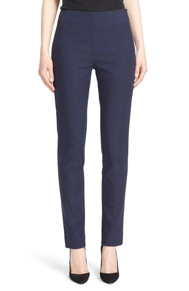 Women's Lela Rose 'catherine' Stretch Twill Ankle Pants - Blue