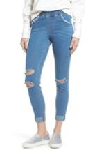 Women's Hue Ripped Curvy Denim Skimmer Leggings - Blue