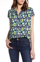 Women's Halogen Hidden Button Blouse - Blue