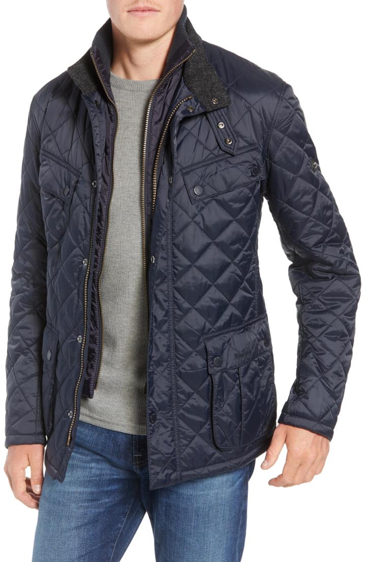 Men's Barbour International Windshield Quilted Jacket, Size - Blue