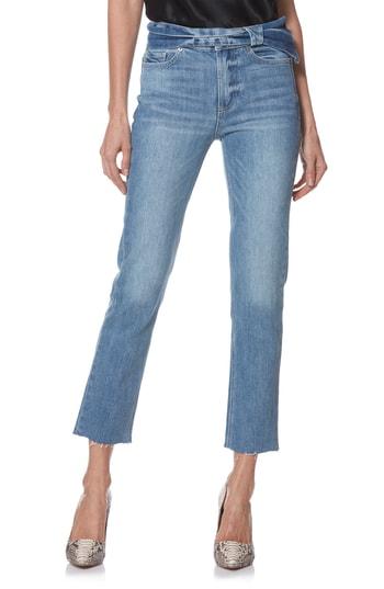 Women's Paige Hoxton Sash High Waist Ankle Straight Leg Jeans