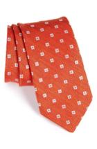 Men's Strong Suit Floral Linen & Silk Tie, Size - Orange