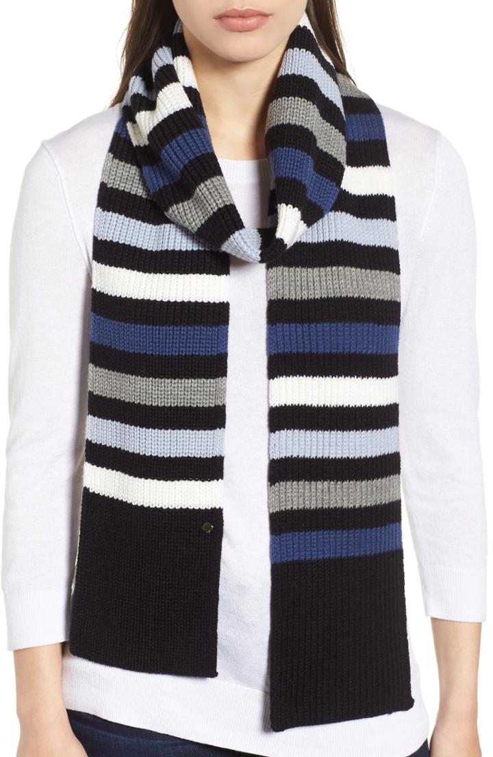 Women's Kate Spade New York Wide Stripe Skinny Muffler