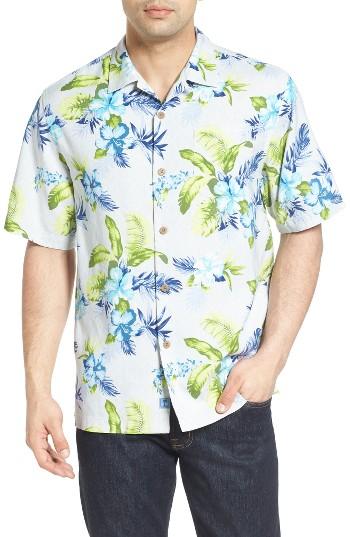 Men's Tommy Bahama Trikale Keys Silk Camp Shirt - Grey