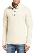 Men's Schott Nyc Military Henley Sweater - White