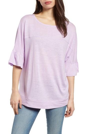 Women's Caslon Ruffle Sleeve Tee - Purple