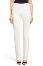 Women's Alexander Mcqueen Wool & Silk Blend Straight Leg Pants Us / 38 It - Ivory
