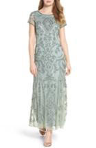 Petite Women's Pisarro Nights Embellished Mesh Gown P - Green