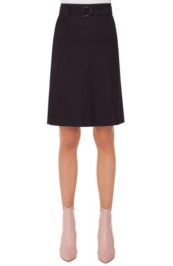 Women's Akris Punto Stretch Cotton A-line Skirt - Black