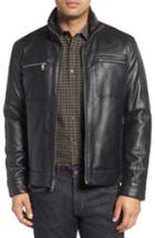 Men's Cole Haan Faux Leather Zip Jacket - Black