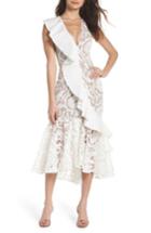 Women's Bronx And Banco Rocha Waterfall Ruffle Lace Midi Dress Us / 6 Au - Ivory