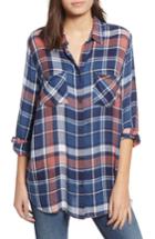 Women's Lucky Brand Boyfriend Plaid Shirt - Blue/green