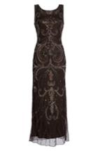 Women's Pisarro Nights Scoop Back Embellished Gown - Brown
