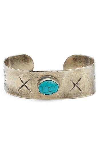 Women's J. Alexander Silvertone & Turquoise Cuff Bracelet