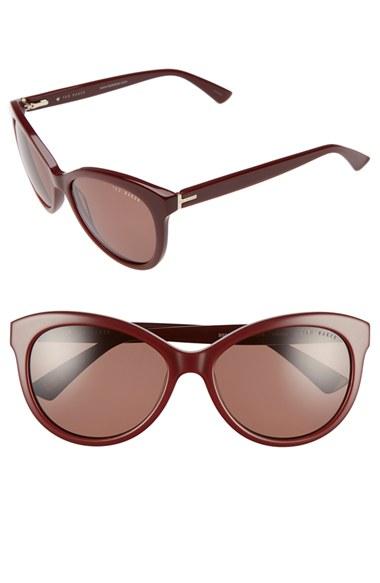 Women's Ted Baker London 56mm Cat Eye Sunglasses - Burgundy