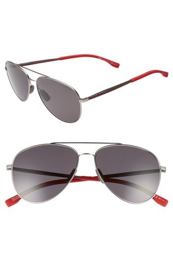 Men's Boss 59mm Aviator Sunglasses - Grey Rubber/ Grey