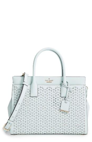 Kate Spade New York Cameron Street - Candace Perforated Leather Satchel - Blue