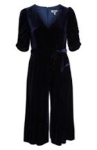 Women's Chelsea28 Velvet Culotte Jumpsuit (similar To 20w) - Blue