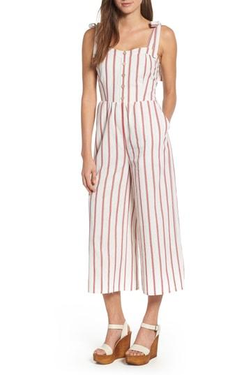 Women's Moon River Stripe Wide Leg Jumpsuit - Ivory