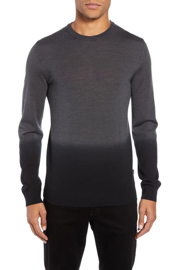 Men's Boss Lapedro Slim Fit Ombre Virgin Wool & Silk Sweater - Black